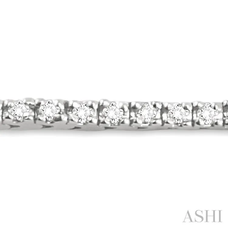 1 Ctw Round Cut Diamond Square Shape Tennis Bracelet in 14K White Gold