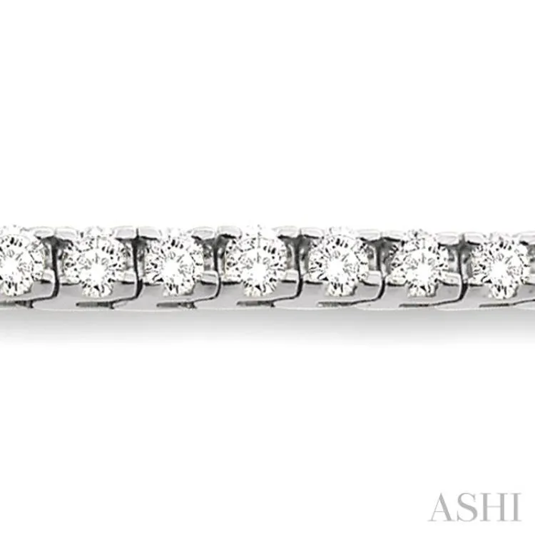 10 Ctw Square Shape Round Cut Diamond Tennis Bracelet in 14K White gold