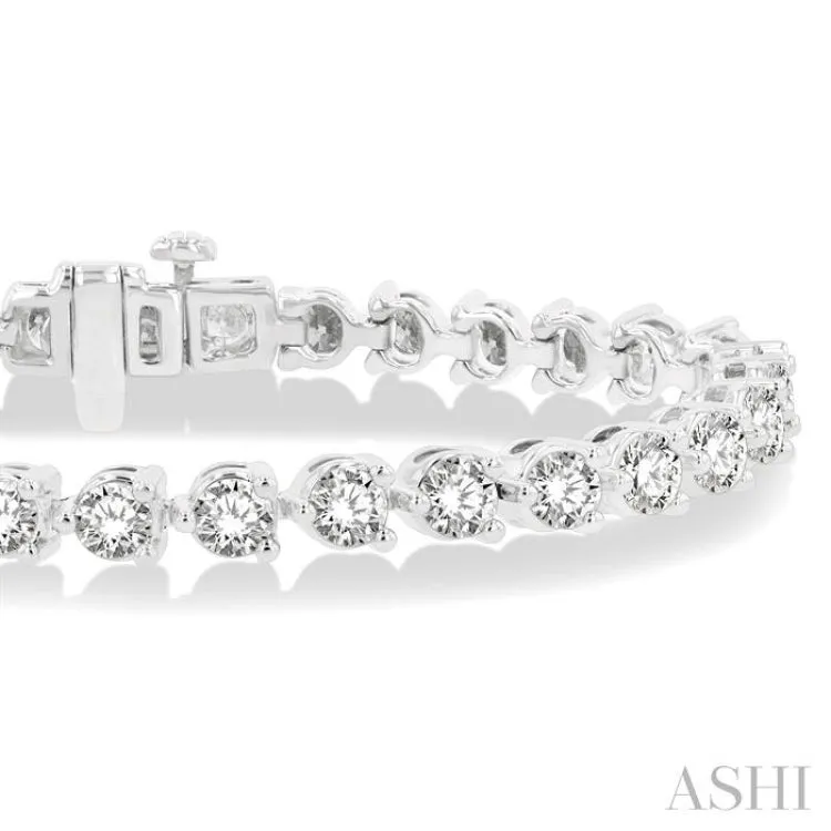 10.00CT RDDM 3 PRONG BRACELET WG 14K-G*