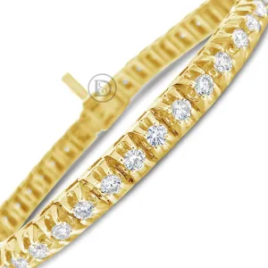 10K Solid Yellow Gold 4.93 CTW Round Cut Diamond Tennis Bracelet