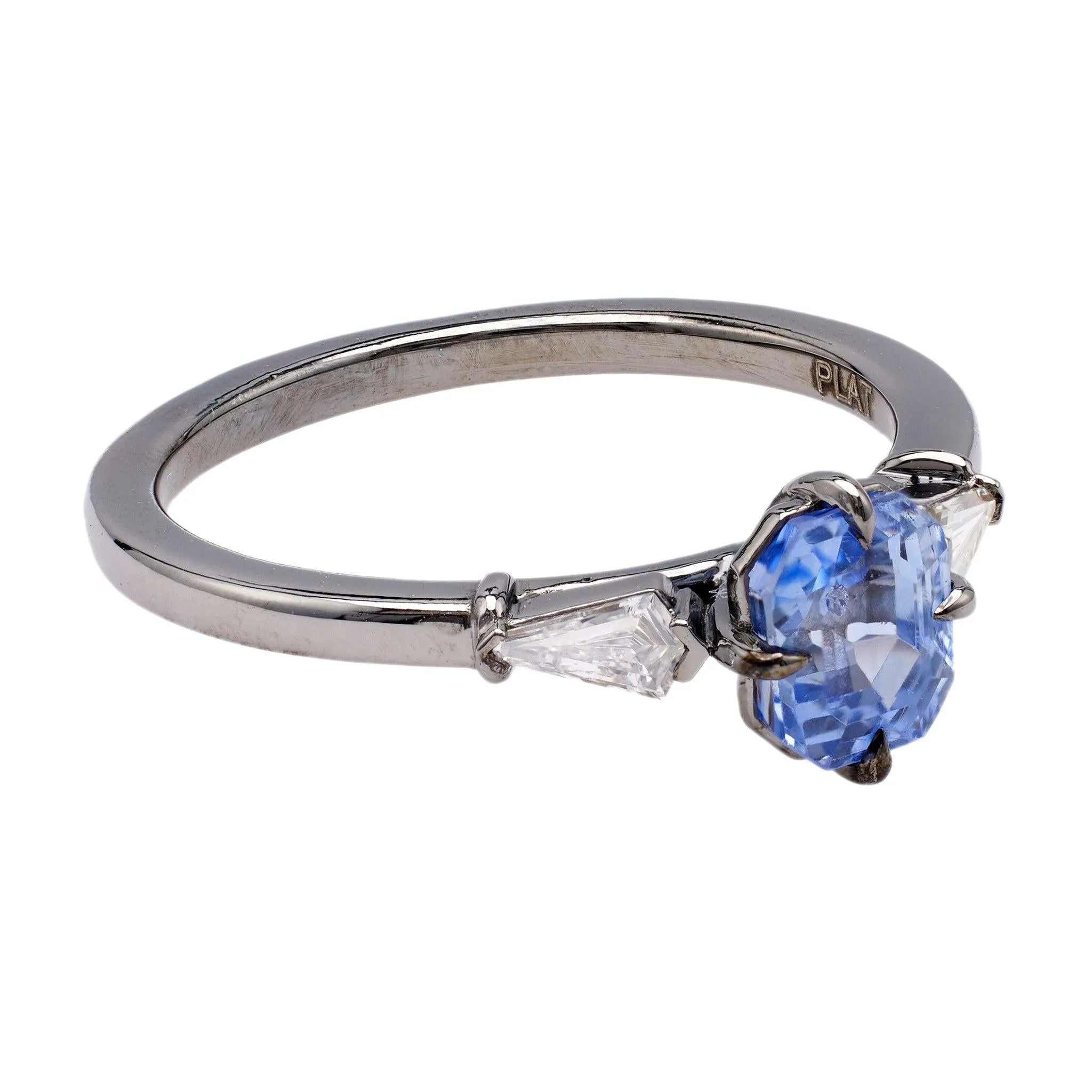 1.17 Carat Sapphire and Diamond Platinum Ring