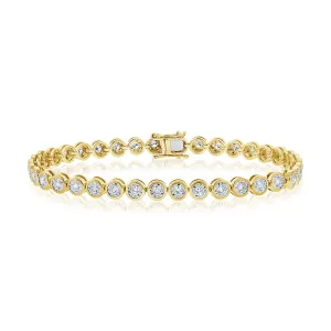 14k Gold Bezel Diamond Tennis Bracelet - 1.79ct