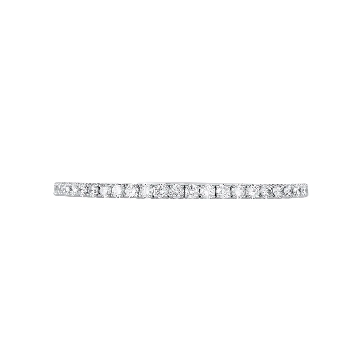 14K White Gold Clasped Diamond Bangle