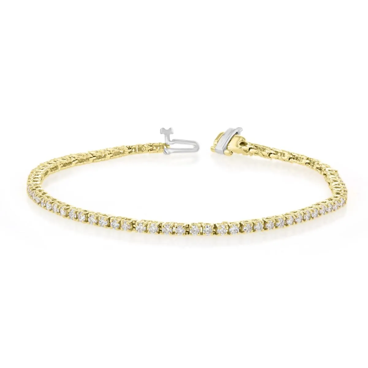 14KT GOLD 2 CARAT ROUND DIAMOND TENNIS BRACELET