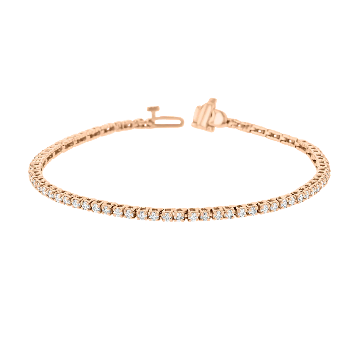 14KT GOLD 2 CARAT ROUND DIAMOND TENNIS BRACELET