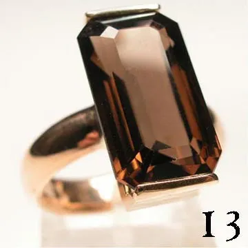 14Kt Gold Ring 13.9ct Smoky Quartz Ring High Fashion Bruce Magnotti Cocktail Ring Fine Jewelry Size 7 3/4