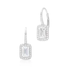 14KT White Gold Diamond Topaz Haddie Earrings