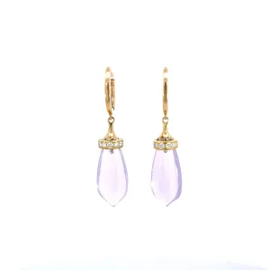 14KY Lavender Moon Quartz Earrings