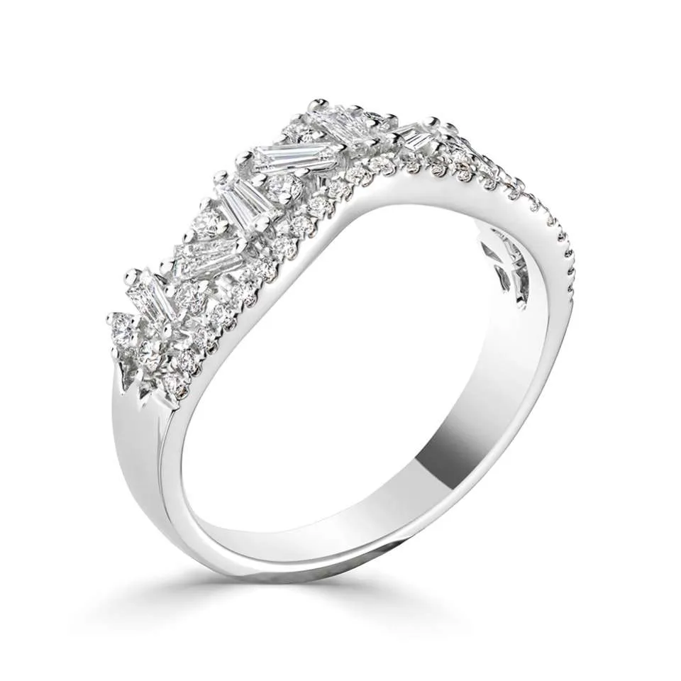 18ct White Gold Diamond Tiara Ring