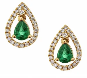 18K GOLD EMERALD EARRING SKU# 80033