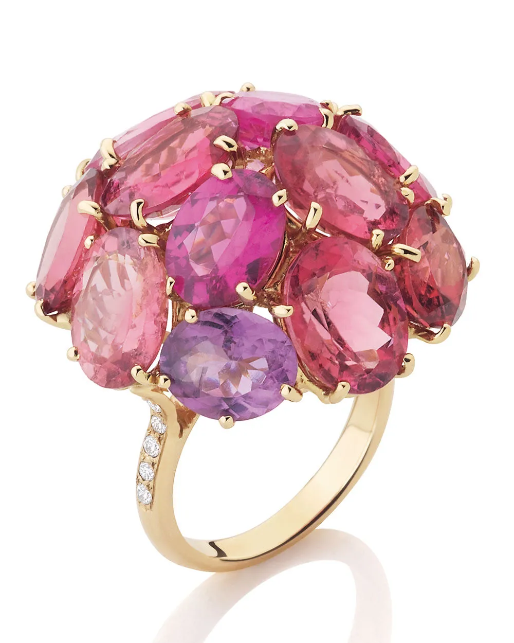 18k Yellow Gold Pink Tourmaline Ring