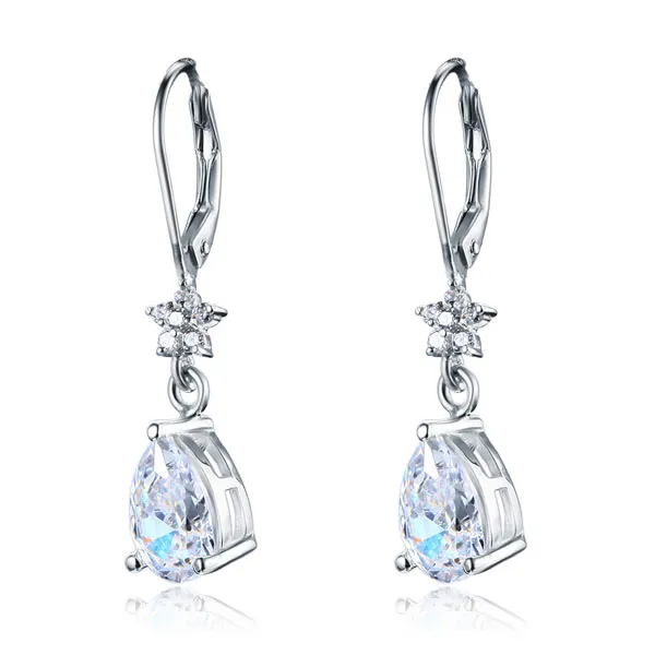 2 Carat 925 Sterling Silver Dangle Bridal Wedding Bridesmaid Earrings Jewelry XFE8108