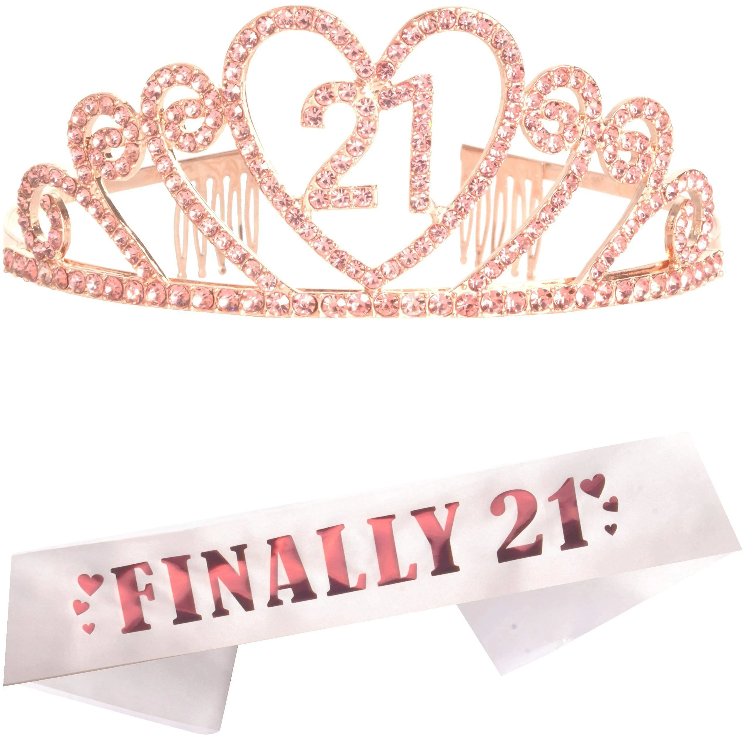 21st Birthday, Finally 21 Birthday, 21st Birthday Gifts for Her, 21 Tiara Pink, 21st