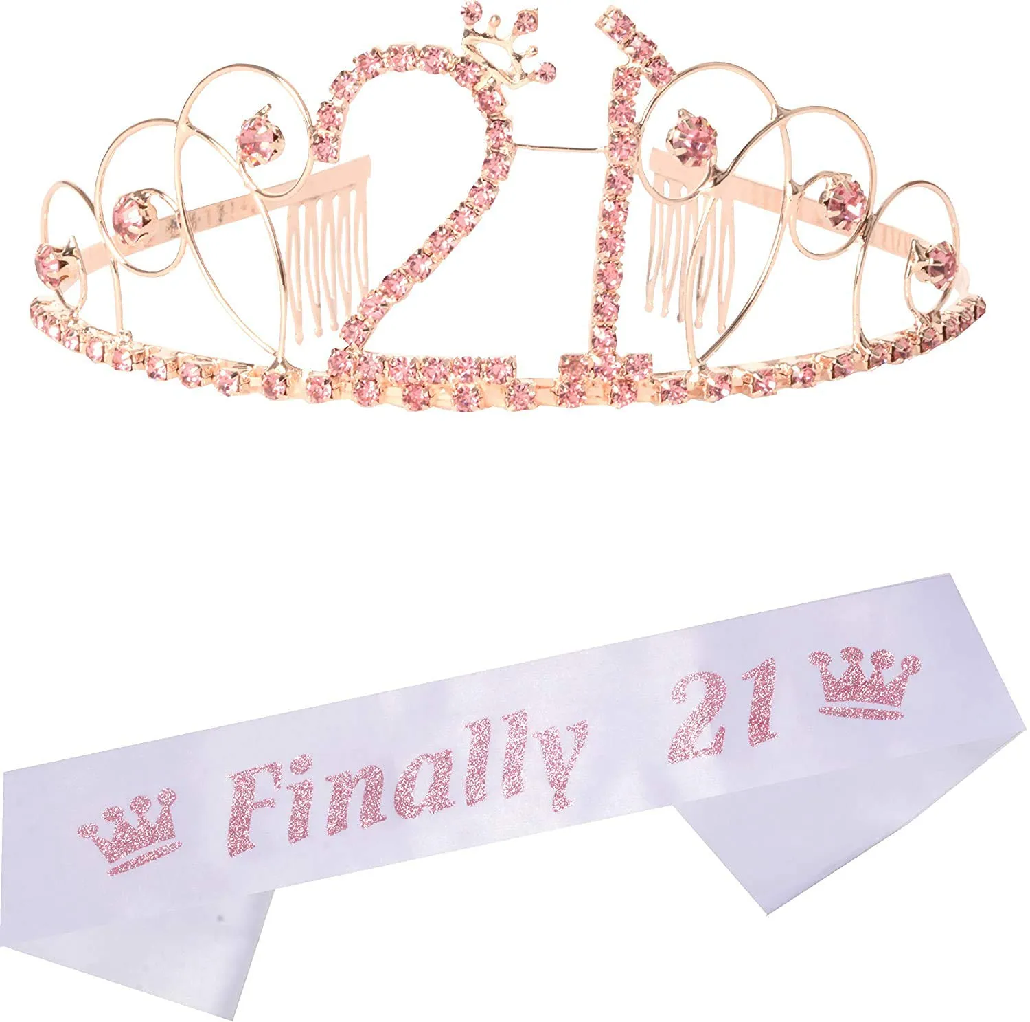 21st Birthday, Finally 21 Birthday, 21st Birthday Gifts for Her, 21 Tiara Pink, 21st