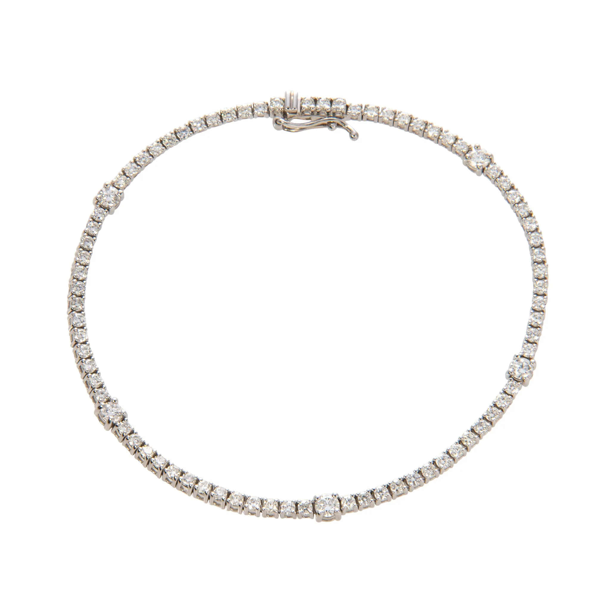 2ct Diamond Station 14K White Gold Tennis Bracelet