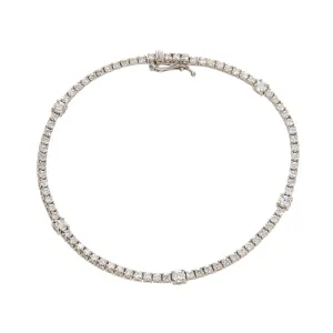 2ct Diamond Station 14K White Gold Tennis Bracelet