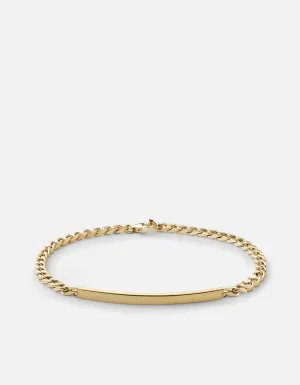 3mm ID Chain Bracelet, Gold