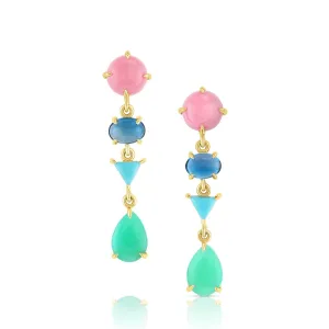 4 Stone Gemfetti Drop Earrings