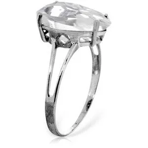 5 Carat 14K Solid White Gold Ring Natural White Topaz