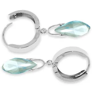 6 Carat 14K Solid White Gold Launch Yourself Blue Topaz Earrings