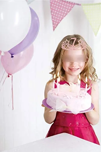 7Th Birthday Gifts For Girl, 7Th Birthday Tiara And Sash Pink, Happy 7Th Birthday Party