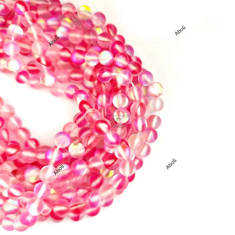 8 mm Aura Beads Aura Quartz Beads Pink Golden Blue shades Round Gemstone Beads AQB808