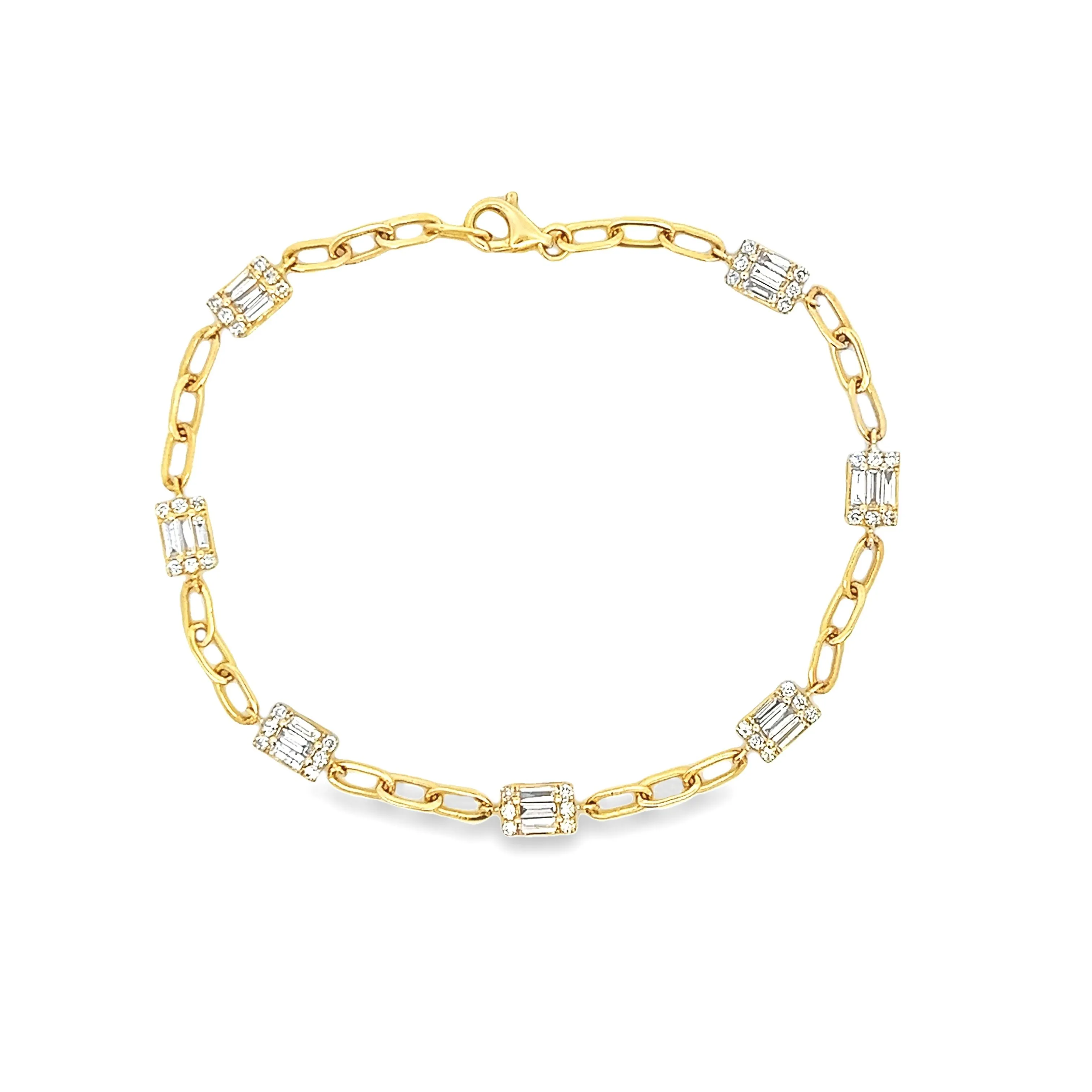 .83ct 14k Yellow Gold Diamond Bracelet