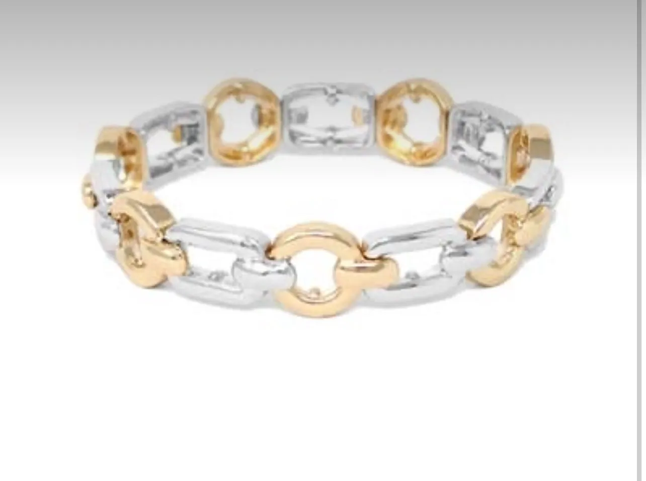 Accessories- Gold & Silver Open Metal Link Chain Bracelet