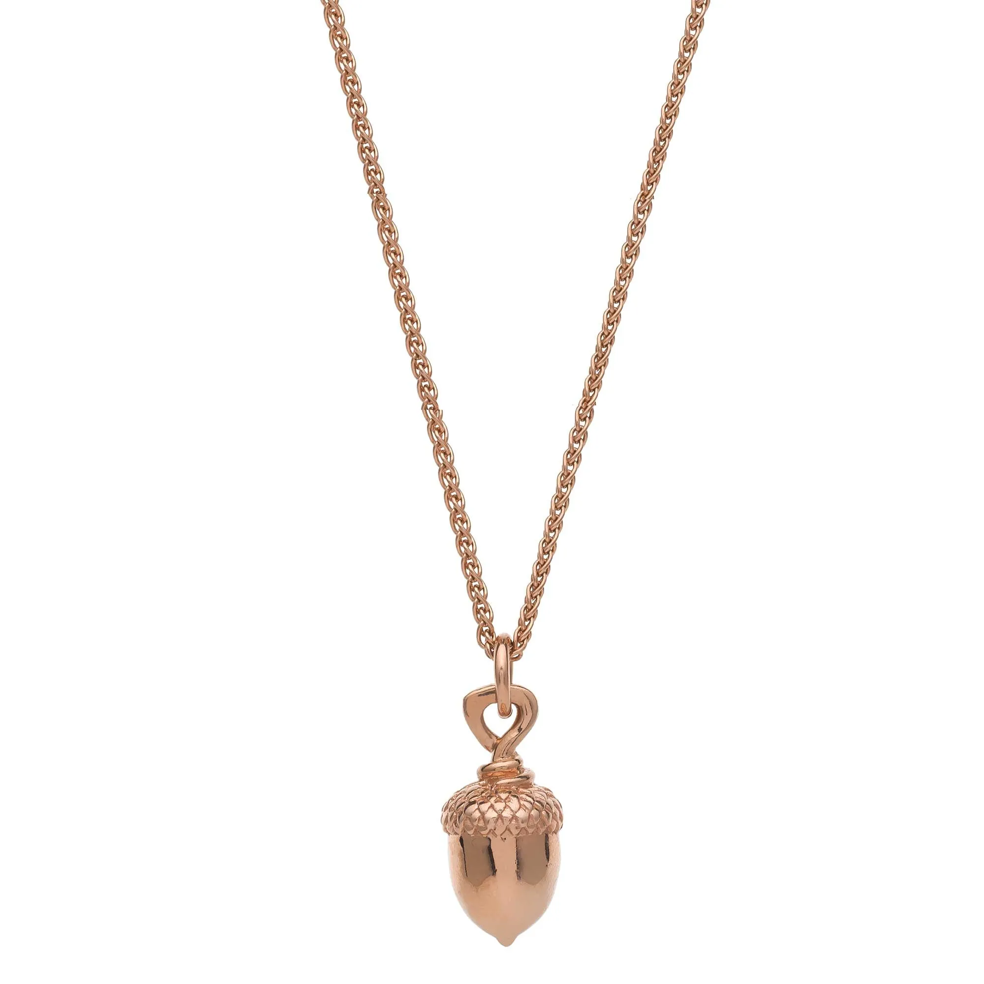 Acorn Solid Rose Gold Charm