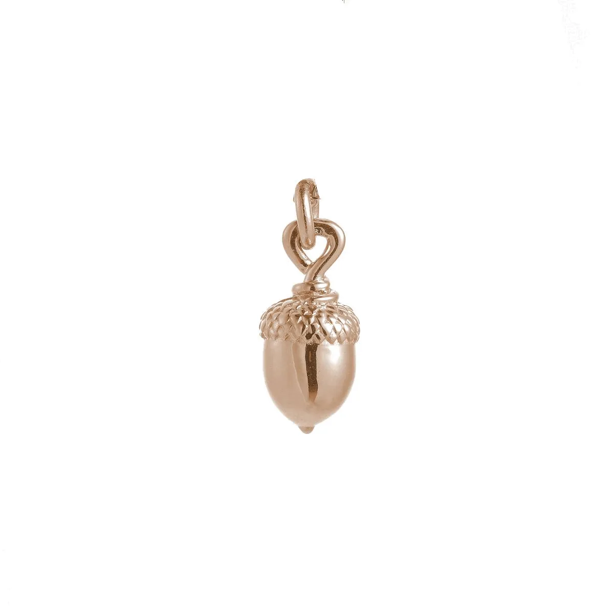 Acorn Solid Rose Gold Charm