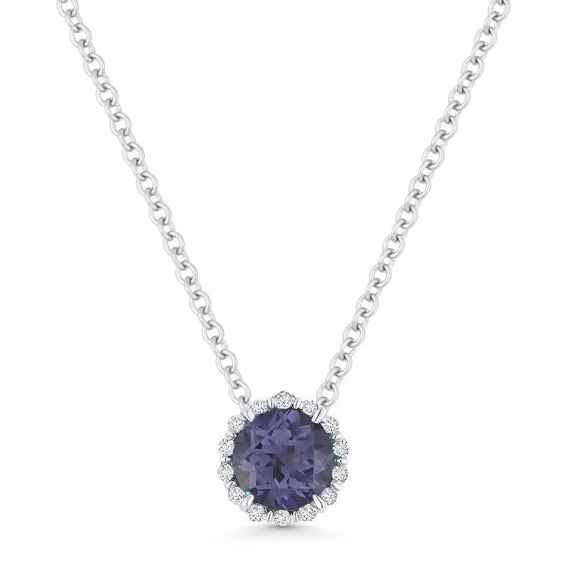 ADD A CHARM HALO STYLE CREATED ALEXANDRITE AND DIAMOND NECKLACE