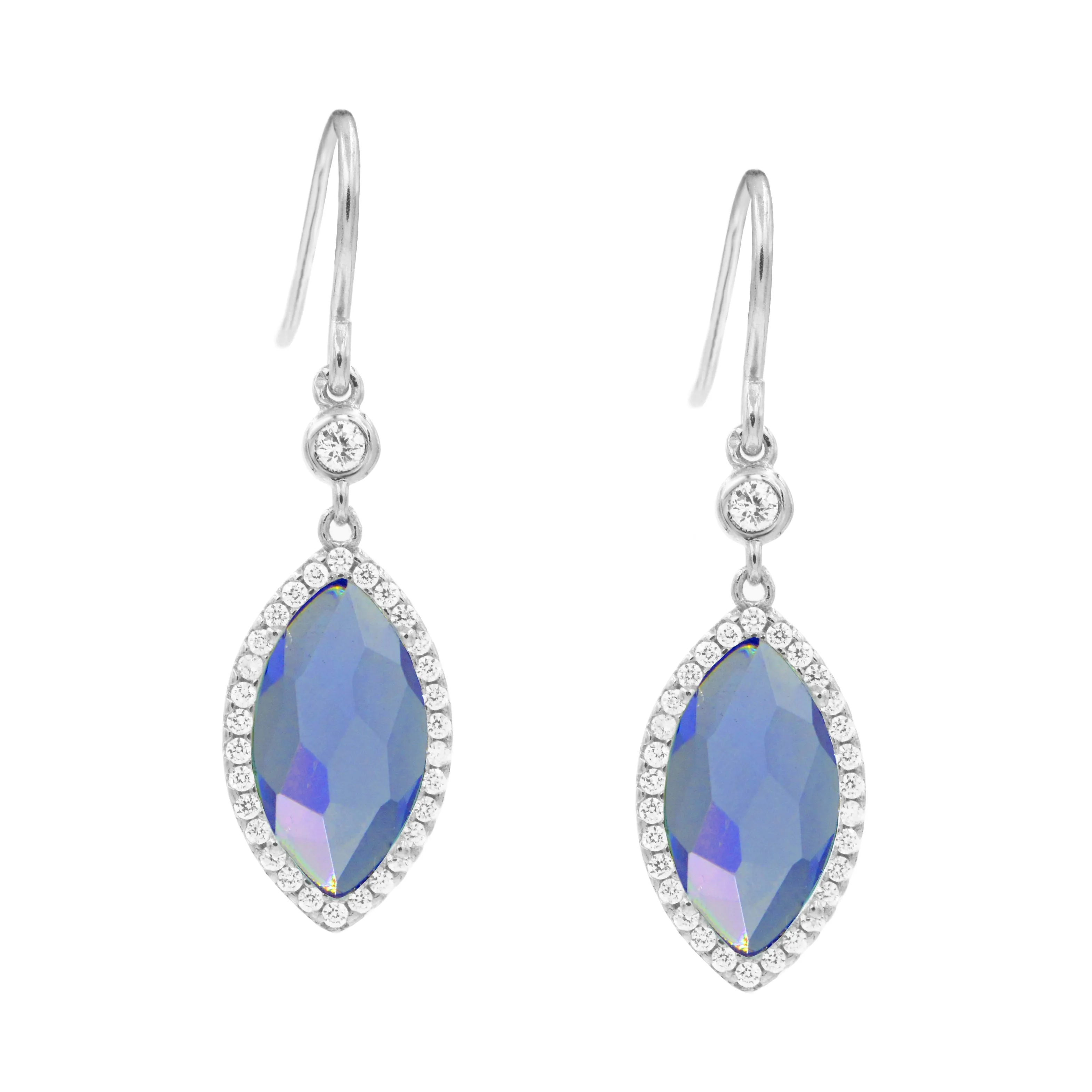 Adina Earrings With Lab-Created Gemstone and Crystals