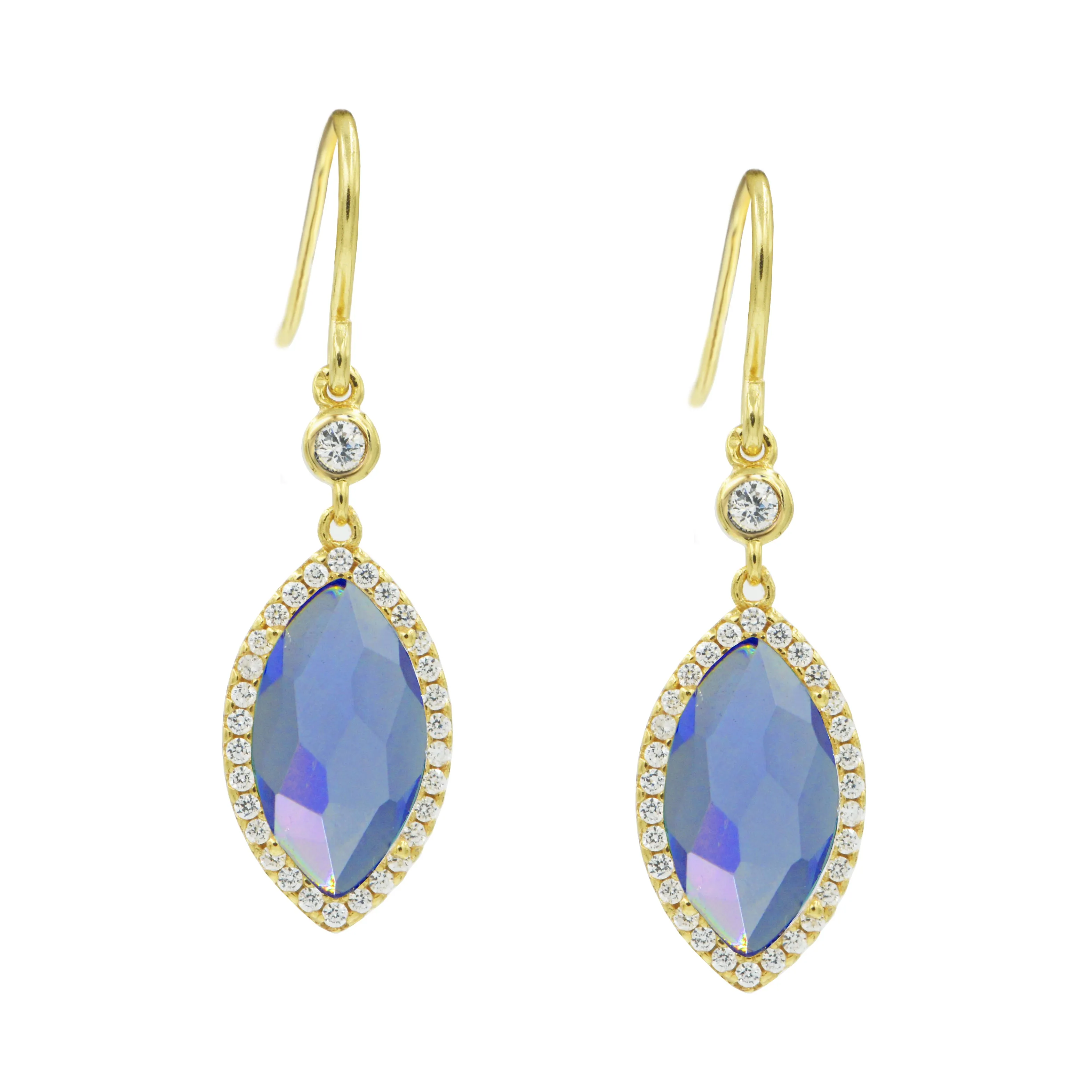 Adina Earrings With Lab-Created Gemstone and Crystals