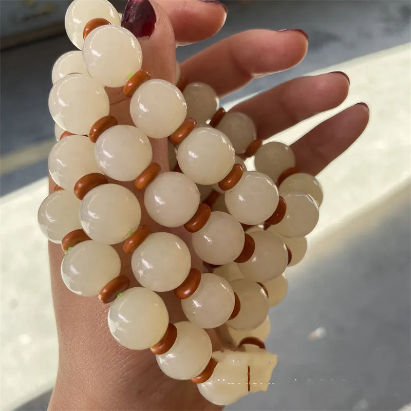 Afghan Jade Cat's Eye Cyan Bead Bracelet