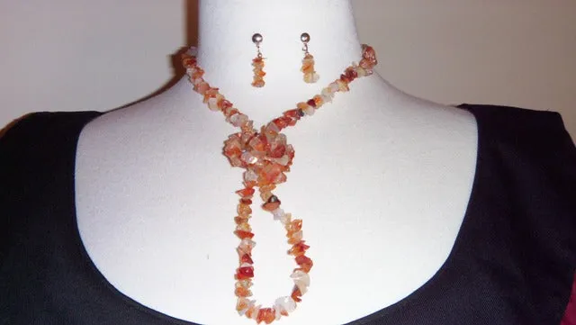 Agate Necklace and Earrings Set