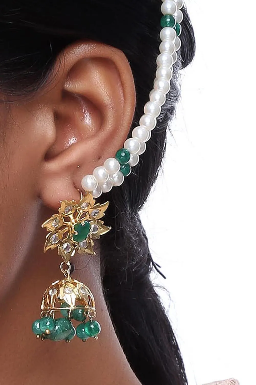 Alloy Large Dangle Earrings in Emerald