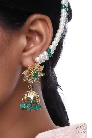 Alloy Large Dangle Earrings in Emerald