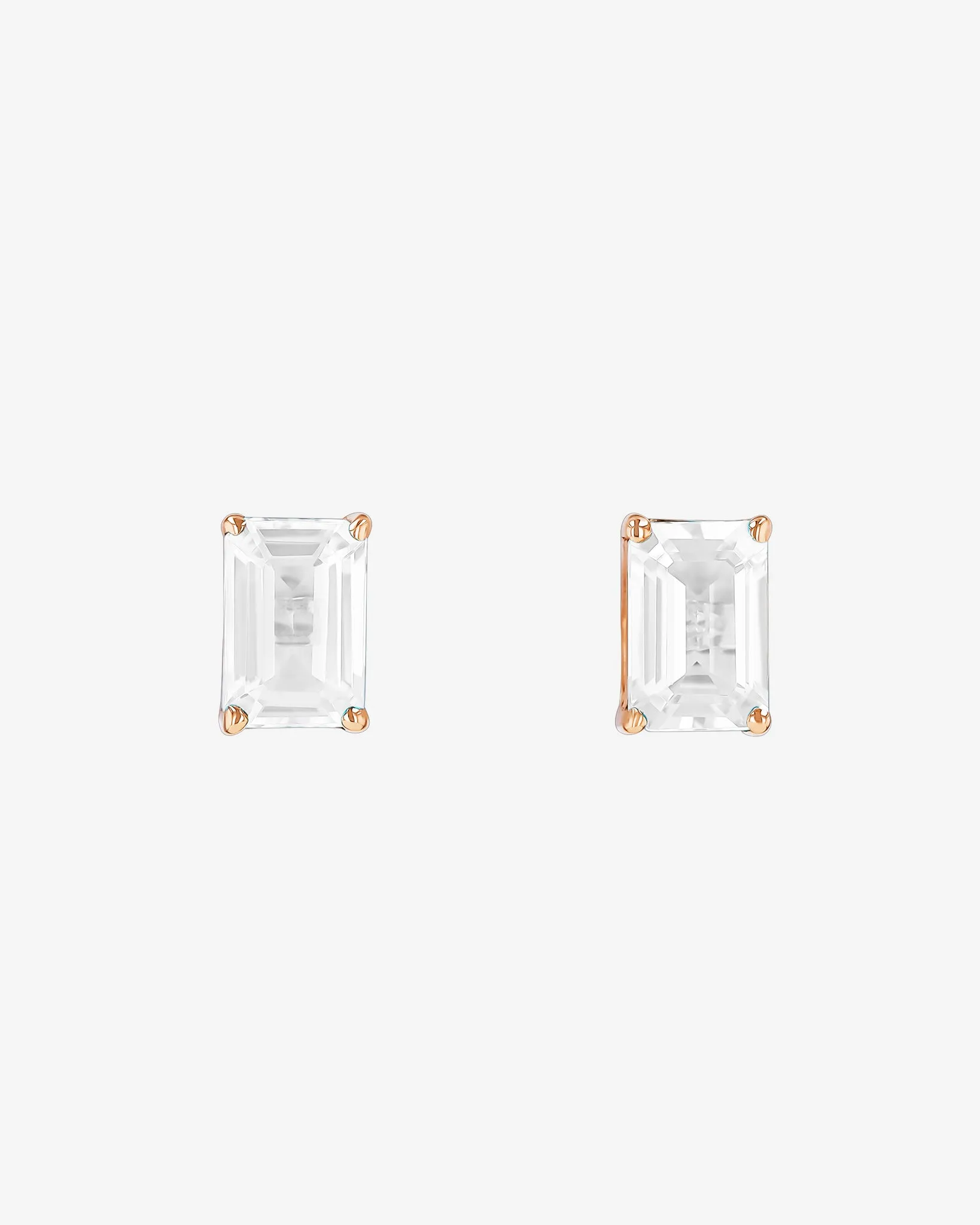 Amalfi Emerald Cut White Topaz Studs