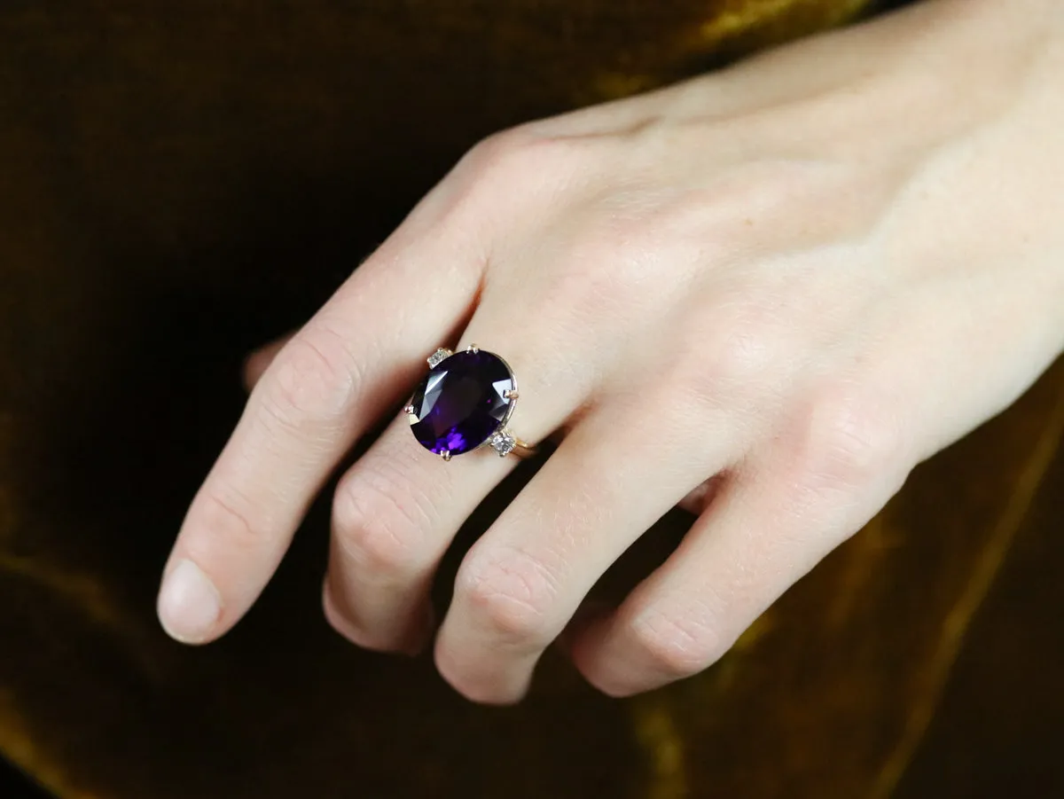 Amethyst and Diamond Cocktail Ring