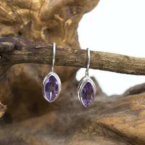 Amethyst Petal Dangle Earrings