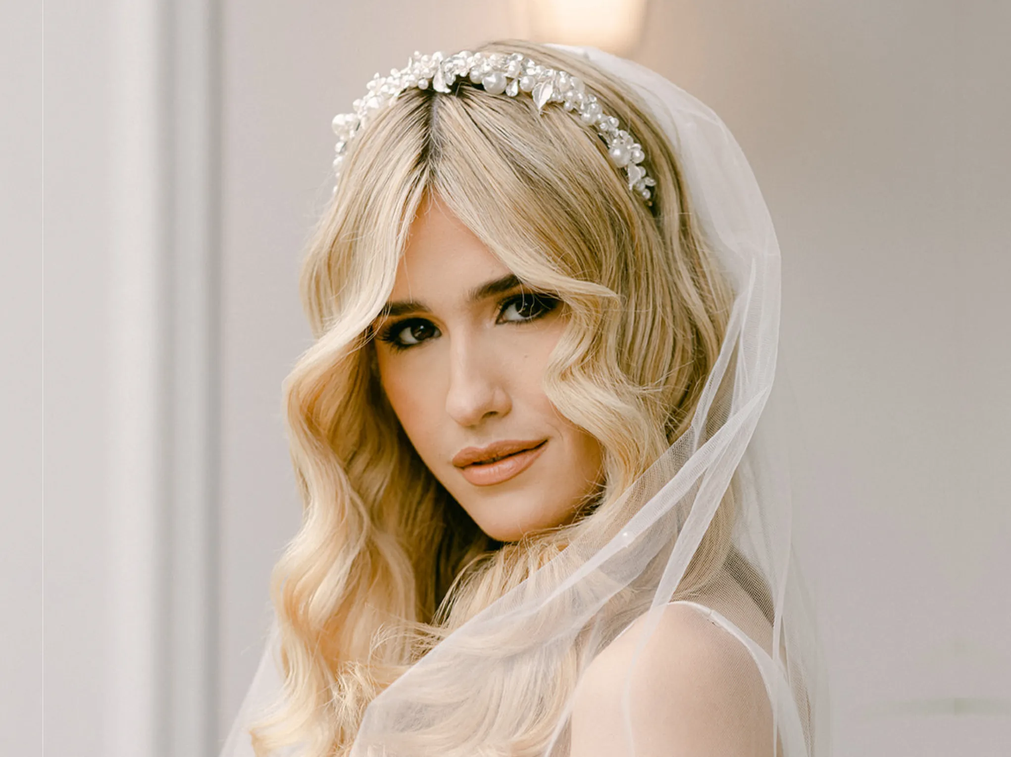 Anne - Pearl Crystal Bridal Headband