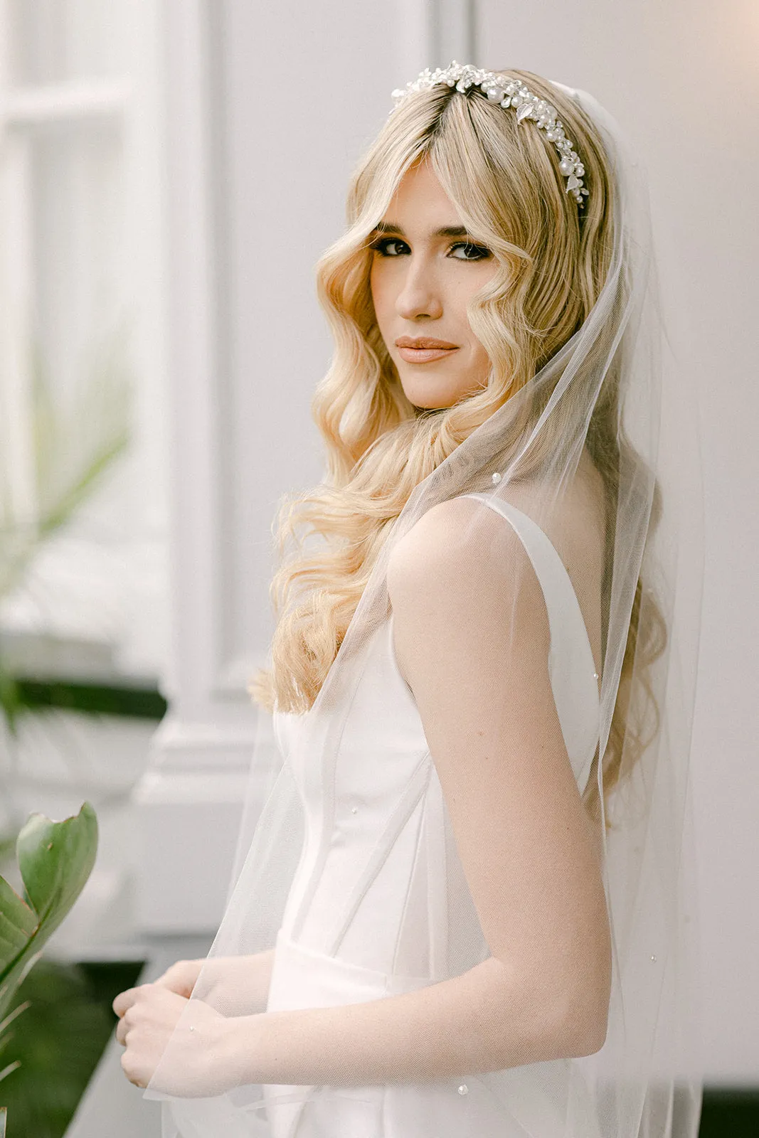 Anne - Pearl Crystal Bridal Headband