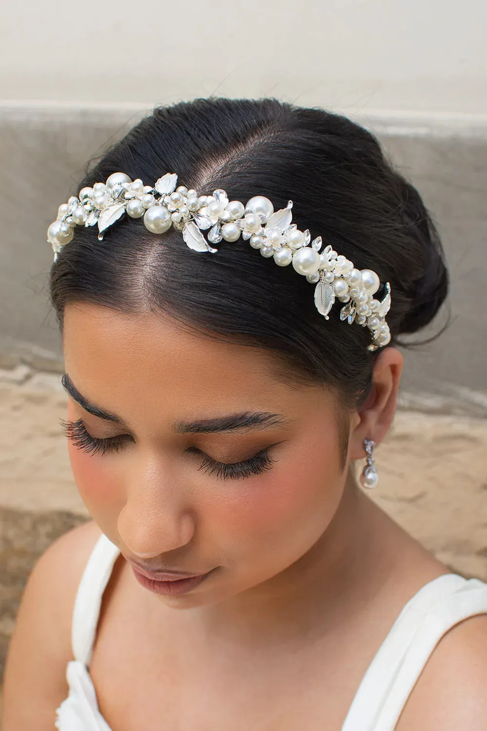 Anne - Pearl Crystal Bridal Headband