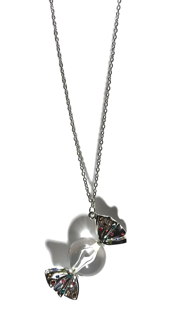 Apparel Addiction Jewelry "I Want Candy" Necklace in Silver