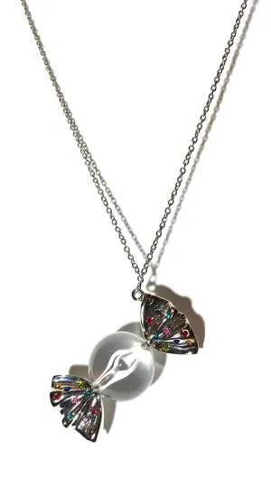 Apparel Addiction Jewelry "I Want Candy" Necklace in Silver