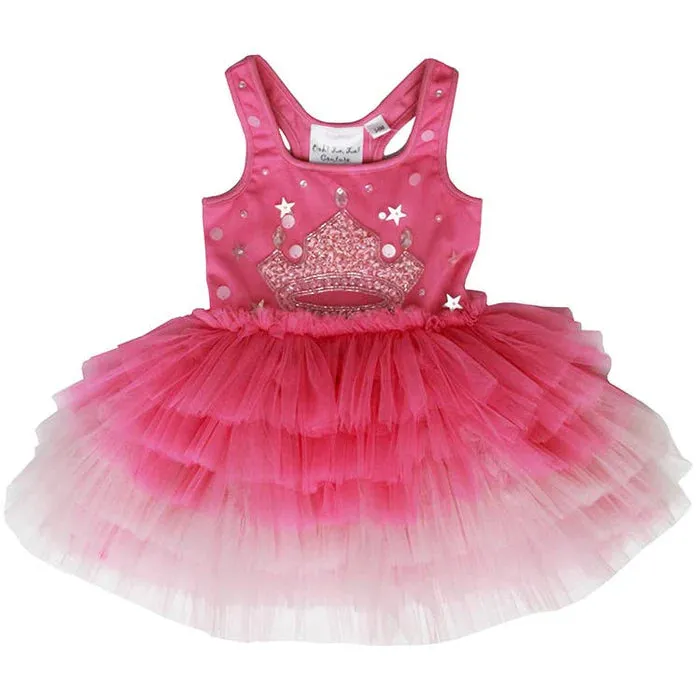 Baby Girls Candy Pink Tiara Tutu Onesie 0-24M