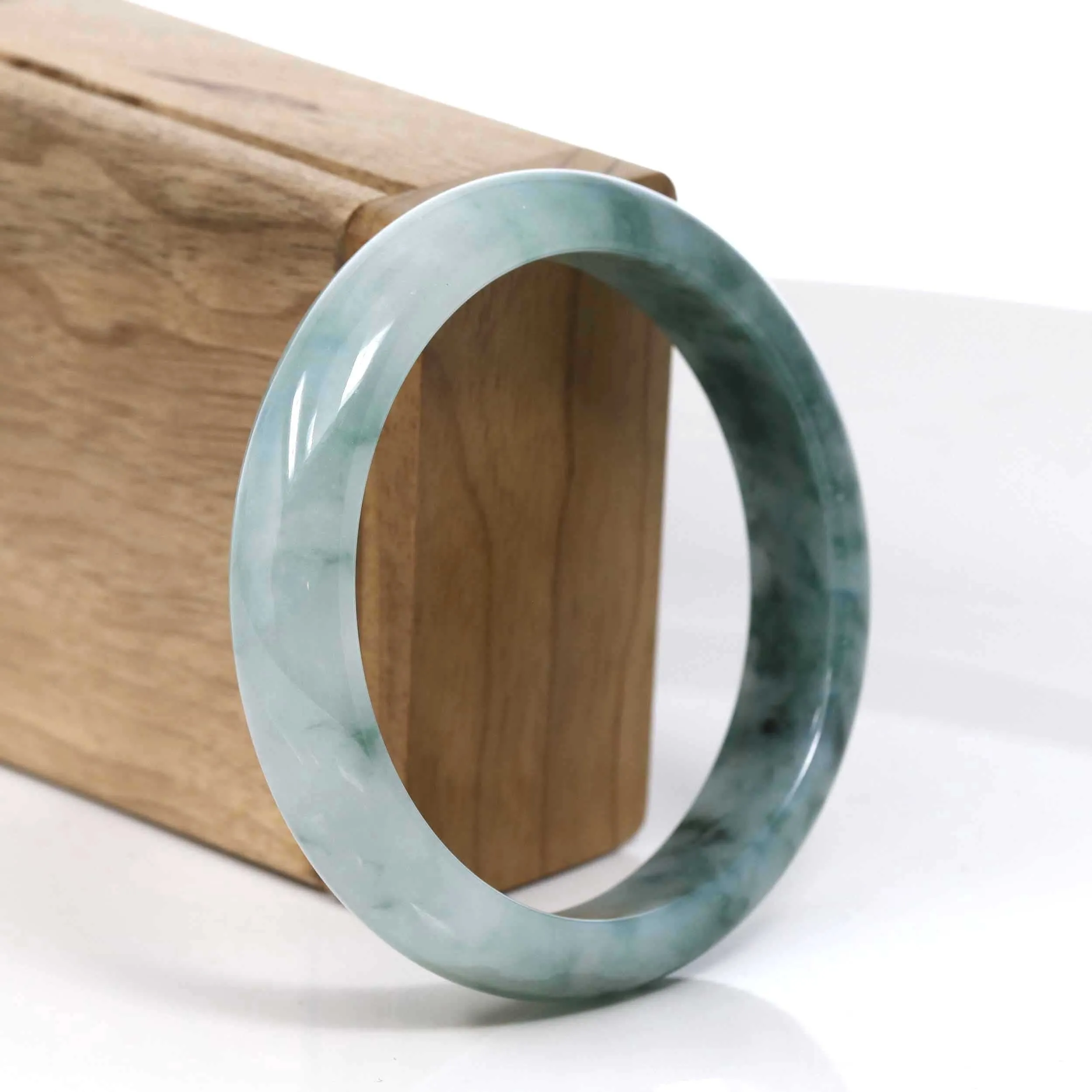 Baikalla Blue-Green Classic Real Jadeite Jade Bangle Bracelet (59.33mm) #397