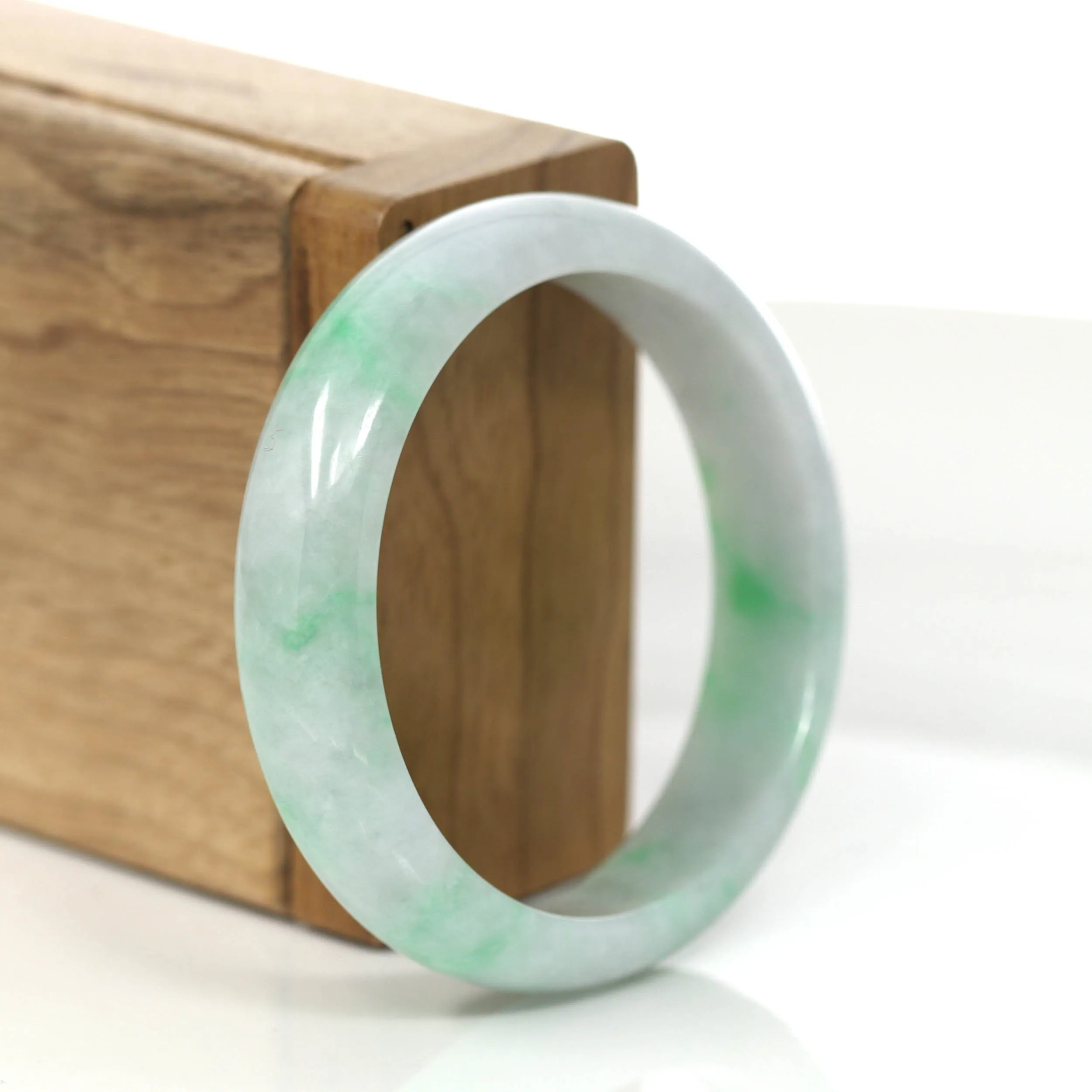 Baikalla™ "Classic Bangle" Genuine Burmese High Quality Jadeite Jade Bangle Bracelet ( 54.66mm )#859