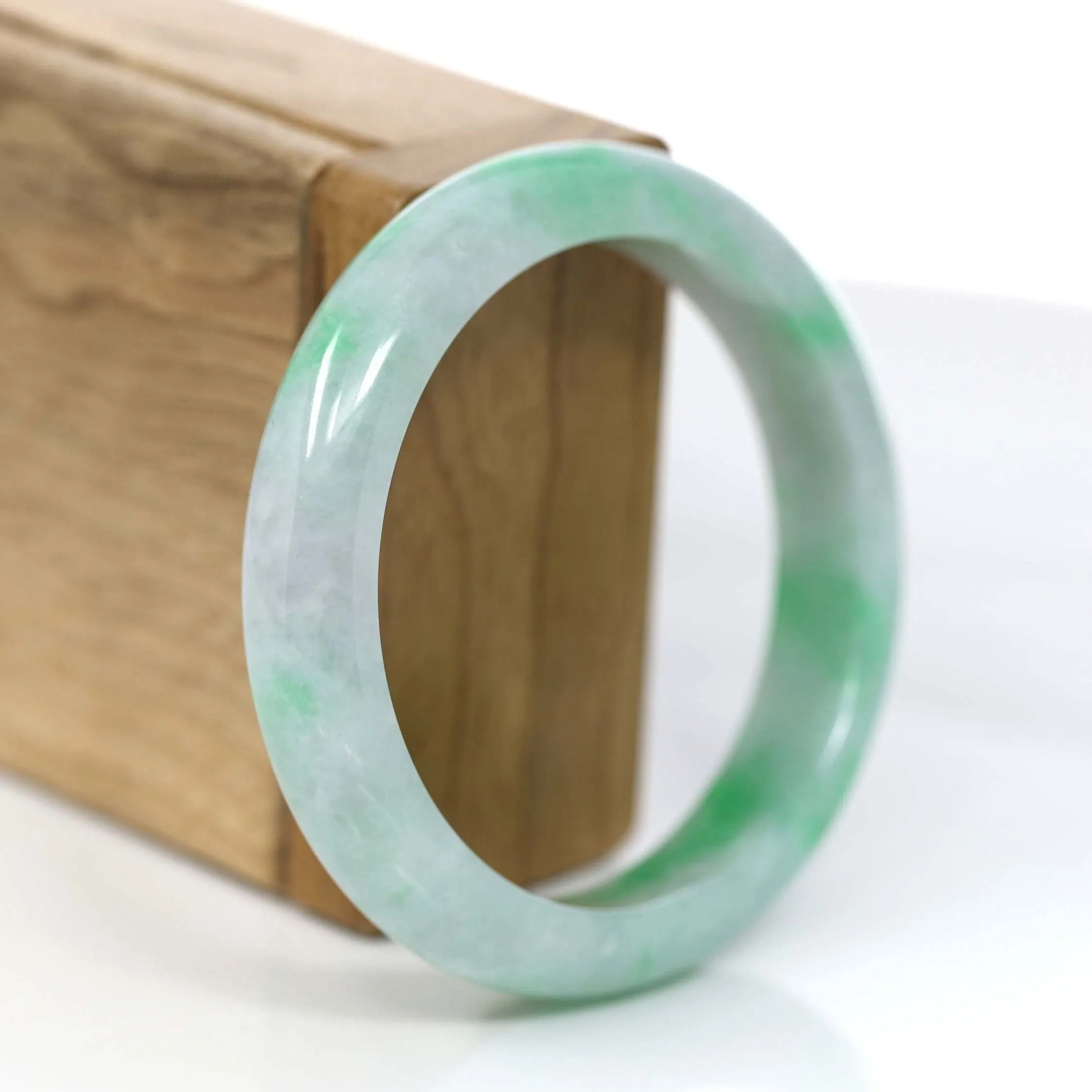 Baikalla™ "Classic Bangle" Genuine Jadeite Jade Green Bangle Bracelet (55.93mm)#874