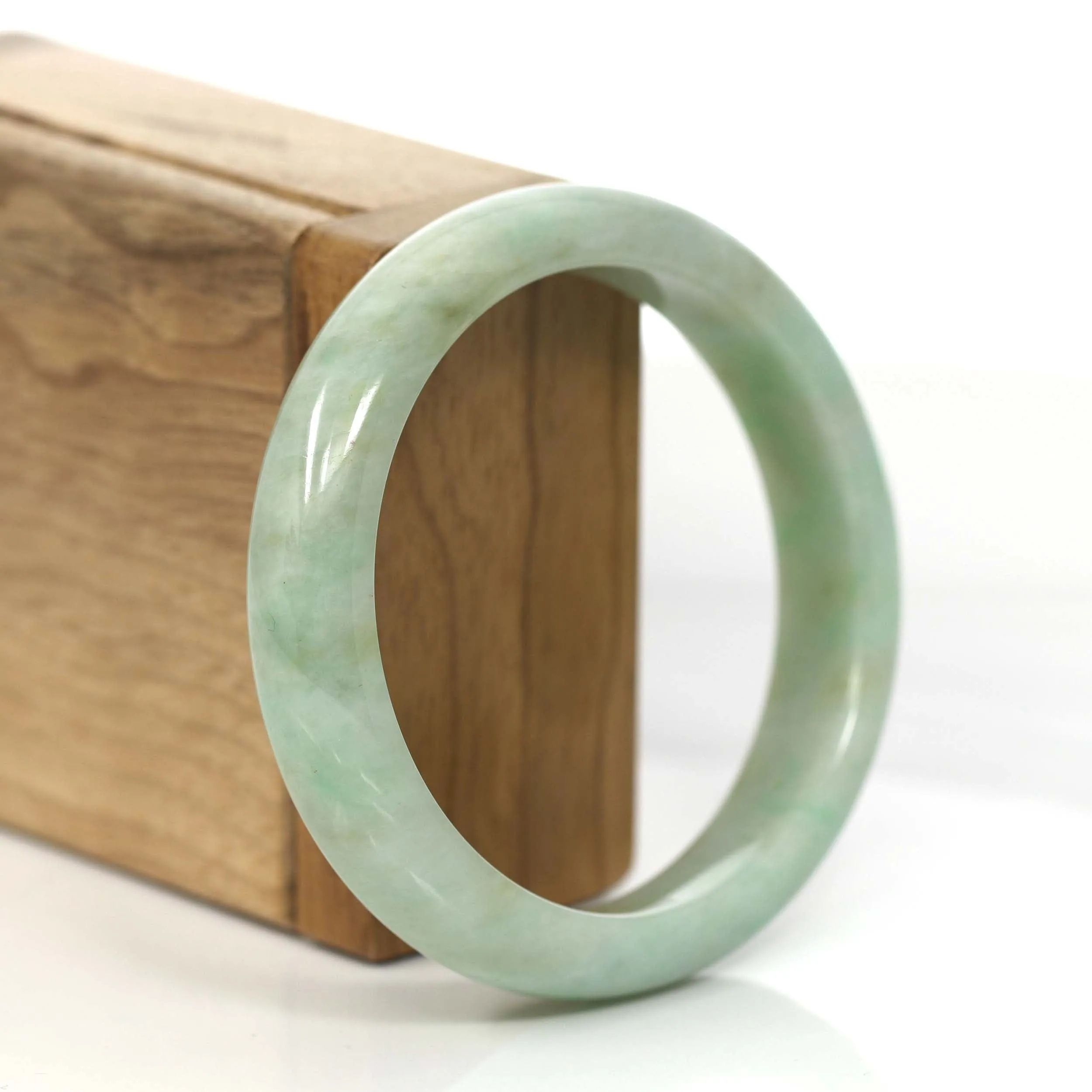 Baikalla "Classic Bangle" Green Natural Burmese Jadeite Jade Bangle (57.46 mm) #812